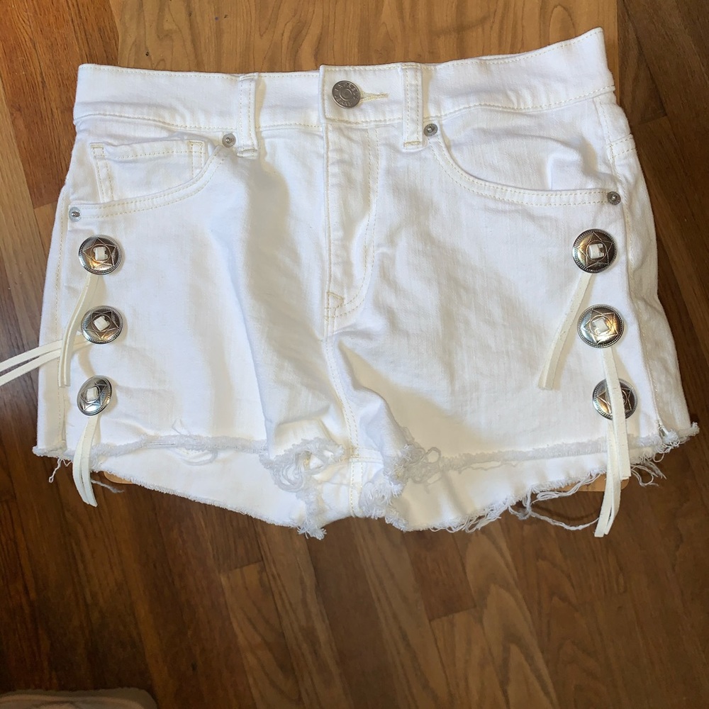 White Express shorts